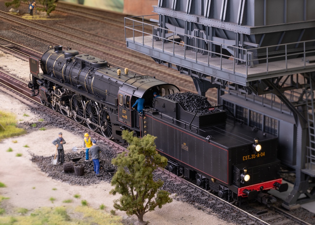 Märklin 55086 - Locomotive à vapeur série 13 - 241-A - Pour trains rapides - Avec tender séparé - De la Compagnie des chemins de fer de l'EST - Version pour "Edelweiss - CIWL" - Échelle I