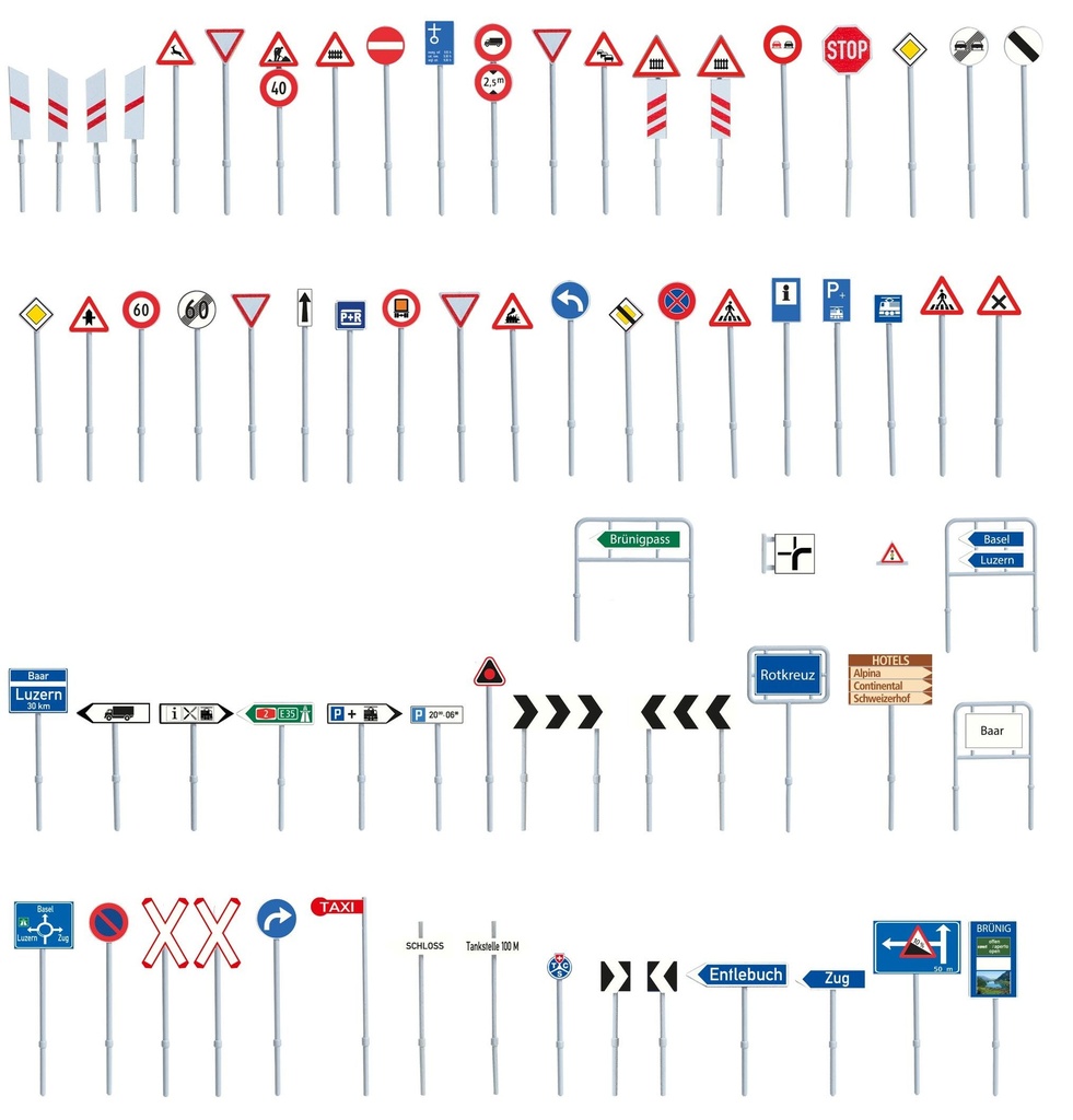 Faller 190593 - Panneaux de signalisation suisses - Set IV - HO