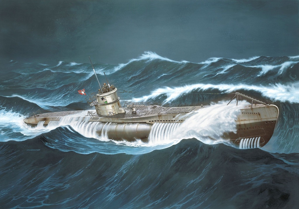 Revell 05675 - Gift Set "Das Boot" Type VII C - U96 - 40th Anniversary - 46.5 cm long - 87 pièces (y compris peinture, colle, et pinceau) - 1/144