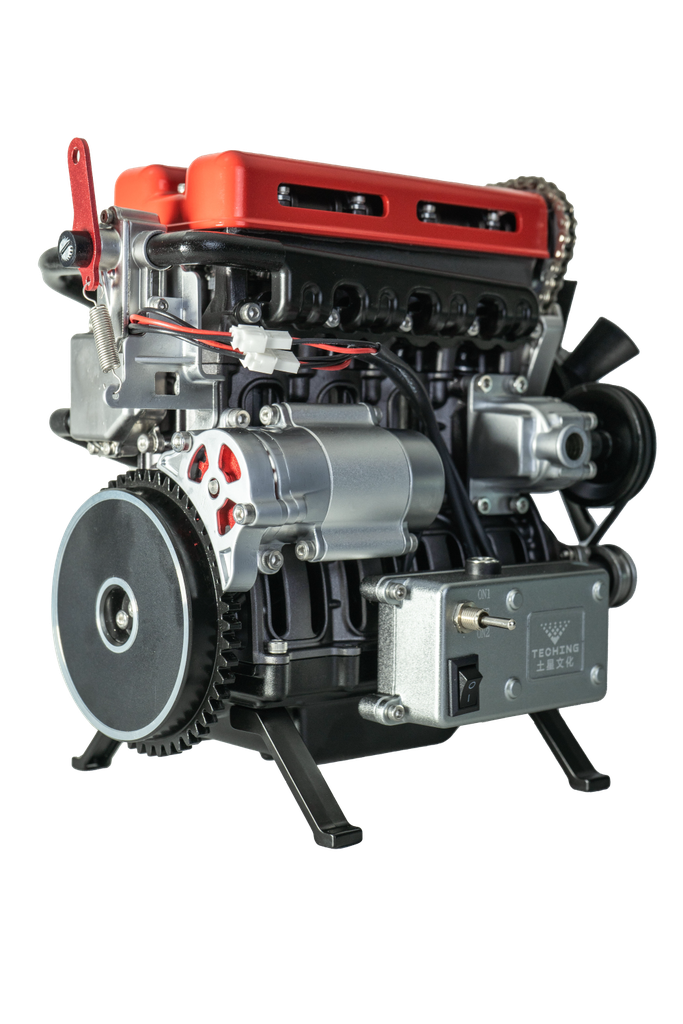 Kit en métal Teching - Moteur à 4 cylindres turbocompressé - Pièces en aluminium et acier - Accu 450 mAh - Poids : 3.9 Kg - 360+ pcs - Niveau : ★★★★☆