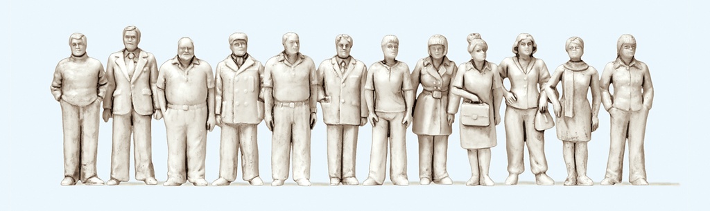 Preiser 68291 - Figurines miniatures pour le modélisme et l'architecture "Personnes debout" (12 pièces) - 1/50