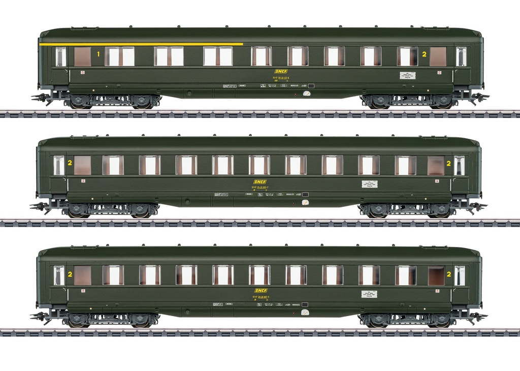 Märklin 43230 - Coffret de Voitures voyageurs (3 pièces) - 1ère et 2ème classe - SNCF - HO