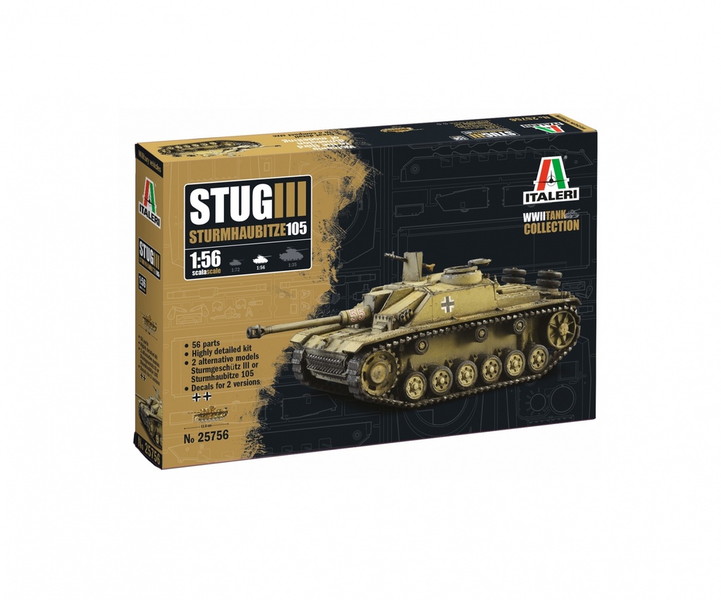Italeri 25756 - Char Stug III - 1/56 (Decals pour 2 versions)