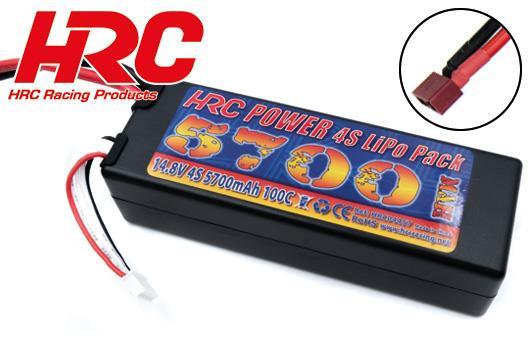 HRC - Accu LiPo 4S - 14.8V - 5700 mAh 100C - Hard Case - Prise UT