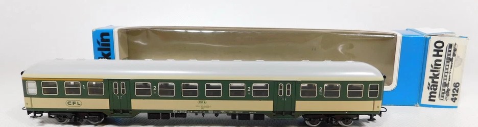 Märklin 4126 - Voiture voyageurs pour train à grande ligne - 1ère et 2ème classe - CFL - HO