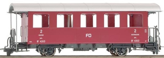 Bemo 3239 213 - Voiture voyageurs 2 essieux - B 4203- 2ème classe - HOm