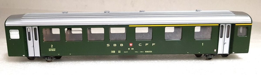 Bemo 3277 416 - Voiture voyageurs - 1ère et 2ème classe - AB 406 - SBB-CFF - HOm