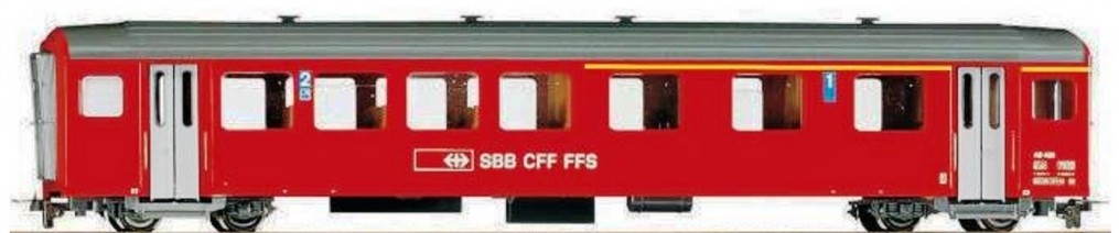 Bemo 3277 429 - Voiture voyageurs - 1ère et 2ème classe - AB 409 - SBB-CFF-FFS - HOm