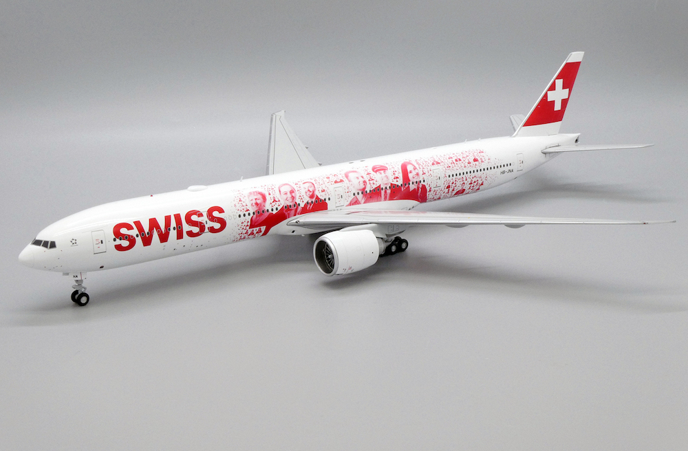 JC Wings - Boeing 777-300ER Swiss "Faces of Swiss" - HB-JNA - Avec support de présentation - 1/200