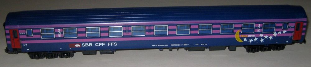 Jouef 537100 - Wagon couchette 2ème classe 50-70-006-7 -  SBB-CFF-FFS - HO