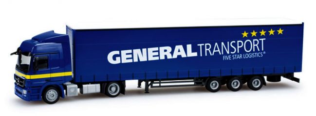 Herpa 902861 - Mercedes-Benz Actros - L Lowliner-Sattelzug "General Transport" - 1/87
