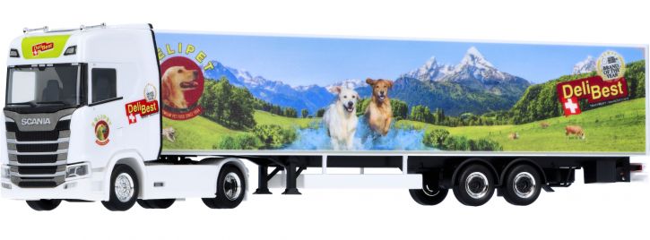 Herpa 950848 - Scania CS 20 - Semi-remorque frigorifique "Delipet AG" - 1/87