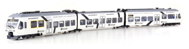 LS Models - 17203 DCS - Rame BLS RABe 525 Nina - S Bahn Bern - "Westside" (3 éléments) - DC+son - HO