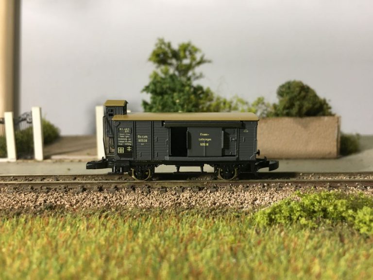 Mini-Club 8602a - Wagon de marchandises de l'ancienne époque, y compris cabine de freinage - DB - "Z"