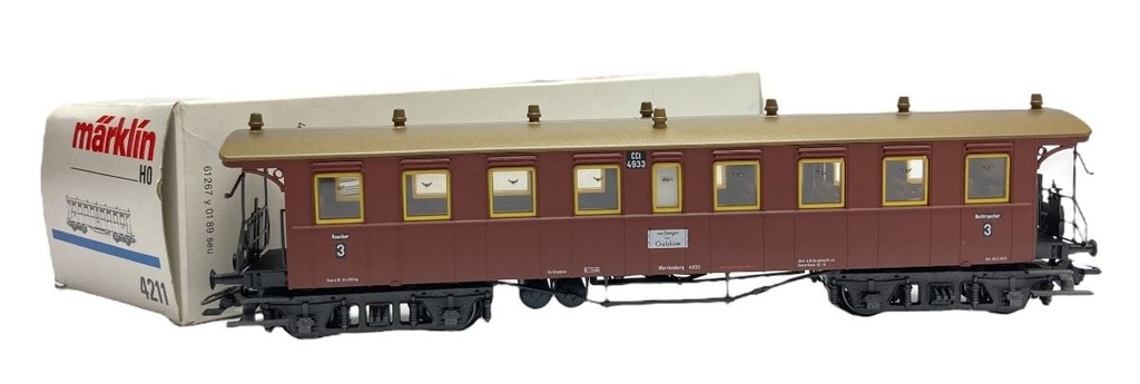 Märklin 4211 - Voiture voyageurs pour trains rapides - 4955 - 3ème classe - (K.W.St.E.) - HO