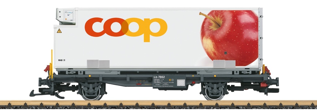 LGB 45887-01 -Wagon porte-conteneur des RhB - « Coop® - Pomme » - G
