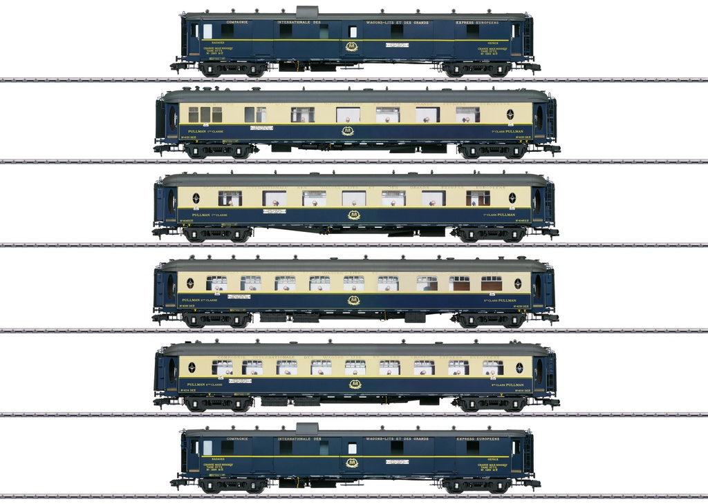 Märklin 58000 - Set de 6 voitures Pullman "Edelweiss" - De la Compagnie Internationale des Wagons-Lits - Construction en laiton - Échelle I