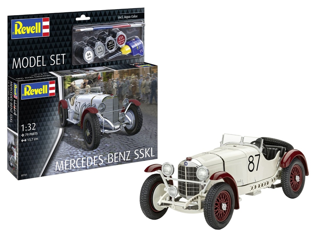 Revell 67737 - Gift Set Mercedes-Benz SSKL - 1/32 - 13.7 cm long - 79 pièces (y compris peintures et colle)