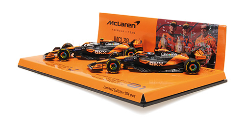 Minichamps - McLaren F1 Team MCL38 -  Set de 2 voitures - 1-2 finish Piastri-Norris Hungarian GP 2024 - 1/43 - Edition limitée à 124 pièces