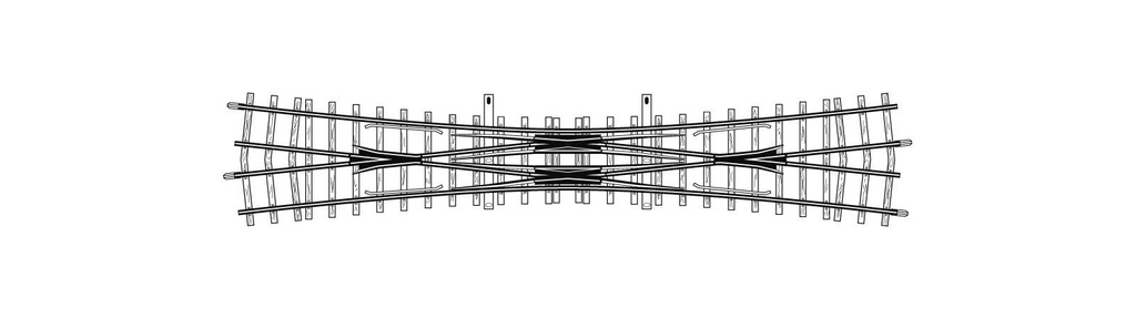 Bemo 4215 000 - Aiguillage double croisement - 220 mm - 12° - HOm