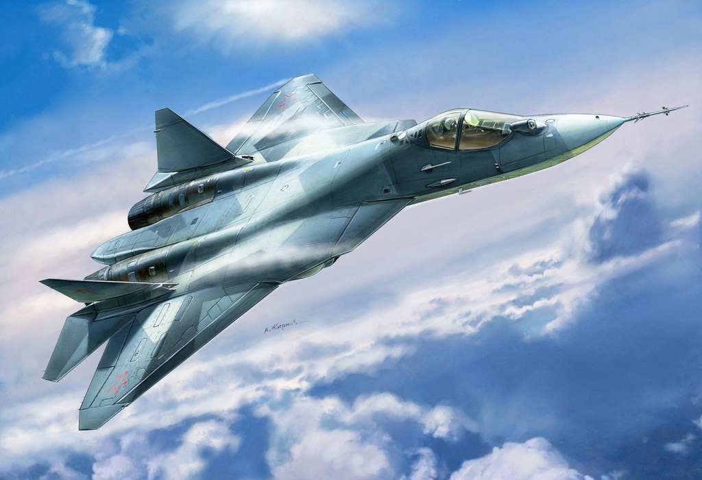 Zvezda 7275 - Su-57 Russ. Stealth Fighter Prototype  - 70 pièces - 29.5 cm longueur - 1/72