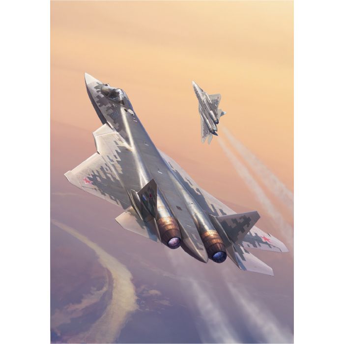 Zvezda 7319 - Su-57 Russ. Fifth-Generation Fighter - 122 pièces - 29.5 cm longueur - 1/72