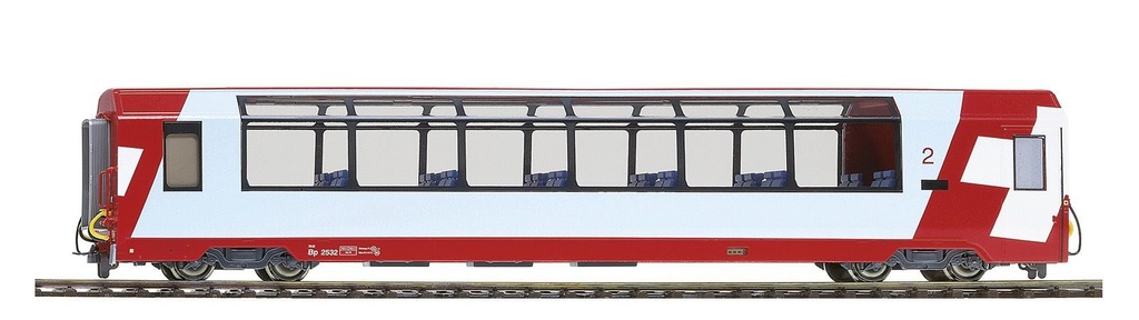 Bemo -  Voiture panoramique RhB Bp - 2536 « Glacier Express » - 2ème classe - HOm