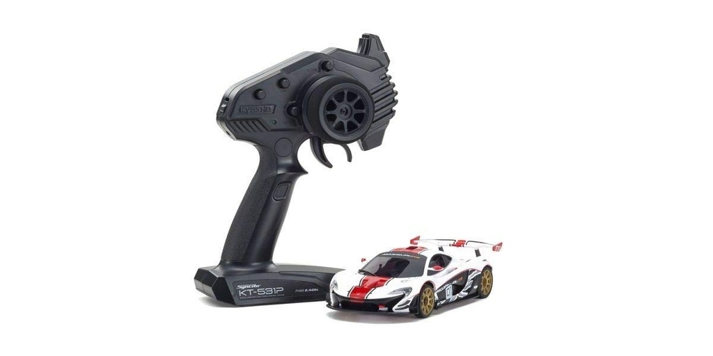 Kyosho Mini-Z - McLaren P1 GTR - RWD - Blanche/Rouge - Châssis MR04 - RTR - 1/28 