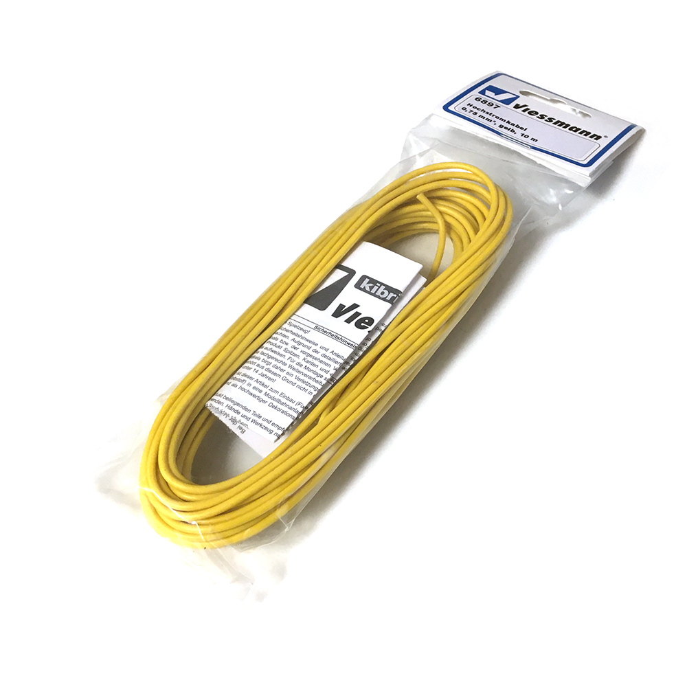 Viessmann - Câble haute intensité 0,75 mm² - jaune - 10 m 