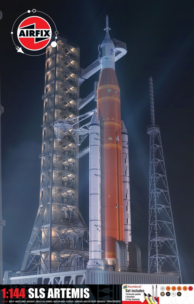 Airfix - SLS Artemis - Starter Set avec colle, peintures et pinceau - 1/144
