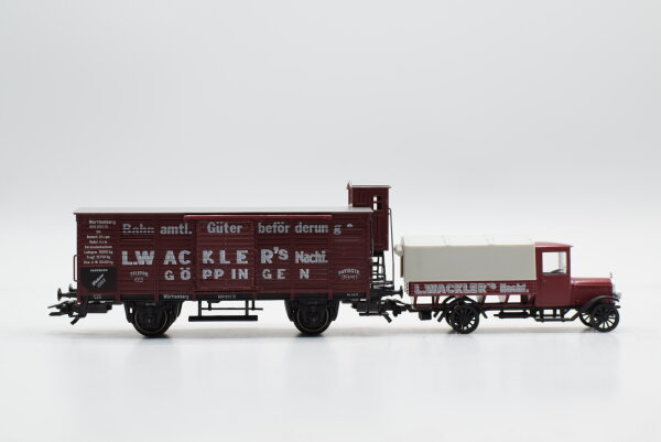 Märklin - Wagon-musée 1993 "L. Wackler" avec camion - HO