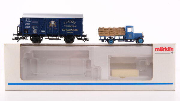 Märklin - Wagon-musée 1998 "J.GAISER Kaffeerrosterei seit 1801 " avec camion - HO