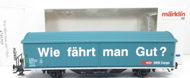 Märklin 4735,925 - Wagon à parois coulissantes Hbis "Wie fährt man Gut?" - SBB-CFF - HO
