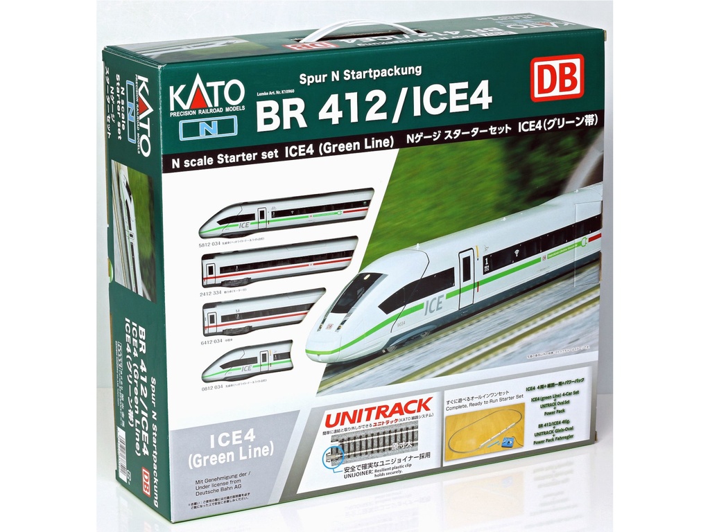Kato - Starter Set DB ICE4 - 4 éléments - y.c. rails pour un ovale et alimentation - N