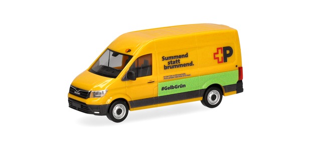 Herpa 098571 - MAN eTGE Kasten HD Post - CH - 1/87