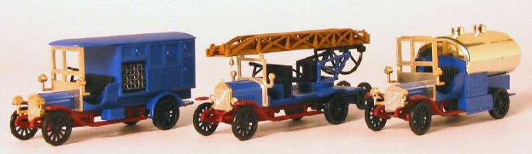 Märklin 1886 - Ensemble de modèles réduits historiques de camions anciens "Pompier" (3 pièces) - HO
