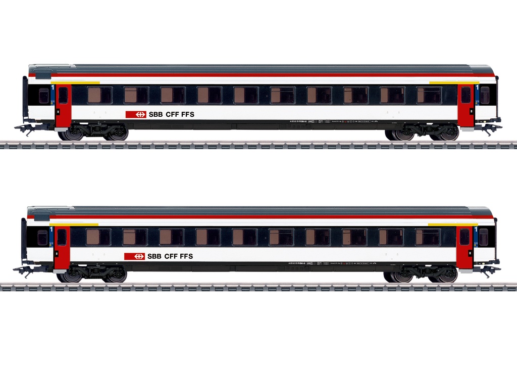 Märklin 42154 - Coffret 2 voitures voyageurs grandes lignes EW IV A - 1ère classe - SBB-CFF-FFS - HO  (Occasion vérifiée)