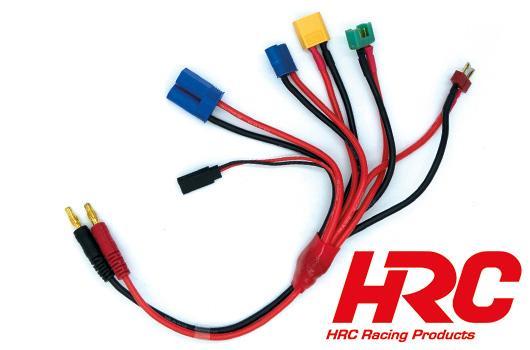 HRC - 9124B3 - Câble de charge multiple (EC3/MPX/XT60/EC5/ Ultra T/Accu récepteur UNI (FUT & JR) 300 mm - Gold