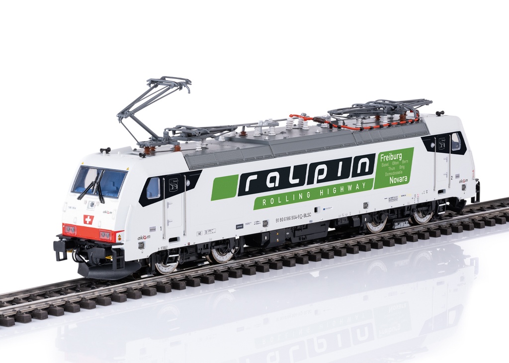 Märklin 38801 - Locomotive électrique - BR 186 - "Ralpin" (Freiburg - Novara) côté gauche et "SBB Cargo International" côté droit - SBB-CFF- HO