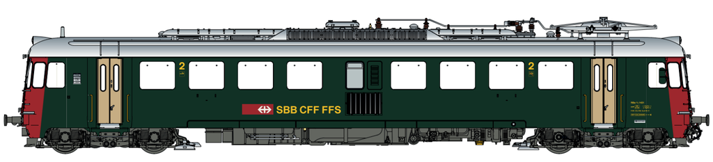 LS Models - 17556S - Automotrice électrique RBe 4/4 - #1431 - Extrémités rouges - Année 1992 - Nouveau logo SBB-CFF-FFS - ACS - HO