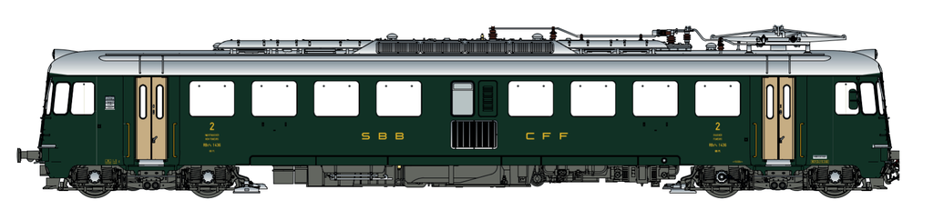 LS Models - 17051S - Automotrice électrique RBe 4/4 - #1436 -  Prototype de 1982 - Ancien logo SBB-CFF-FFS - DCS - HO