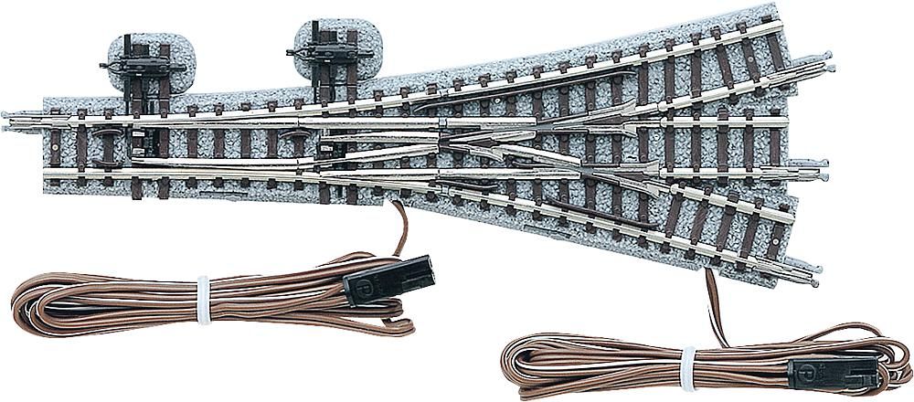 Tomix 1262 - Aiguillage à trois voies - gauche/droite - sur lit de ballast - N