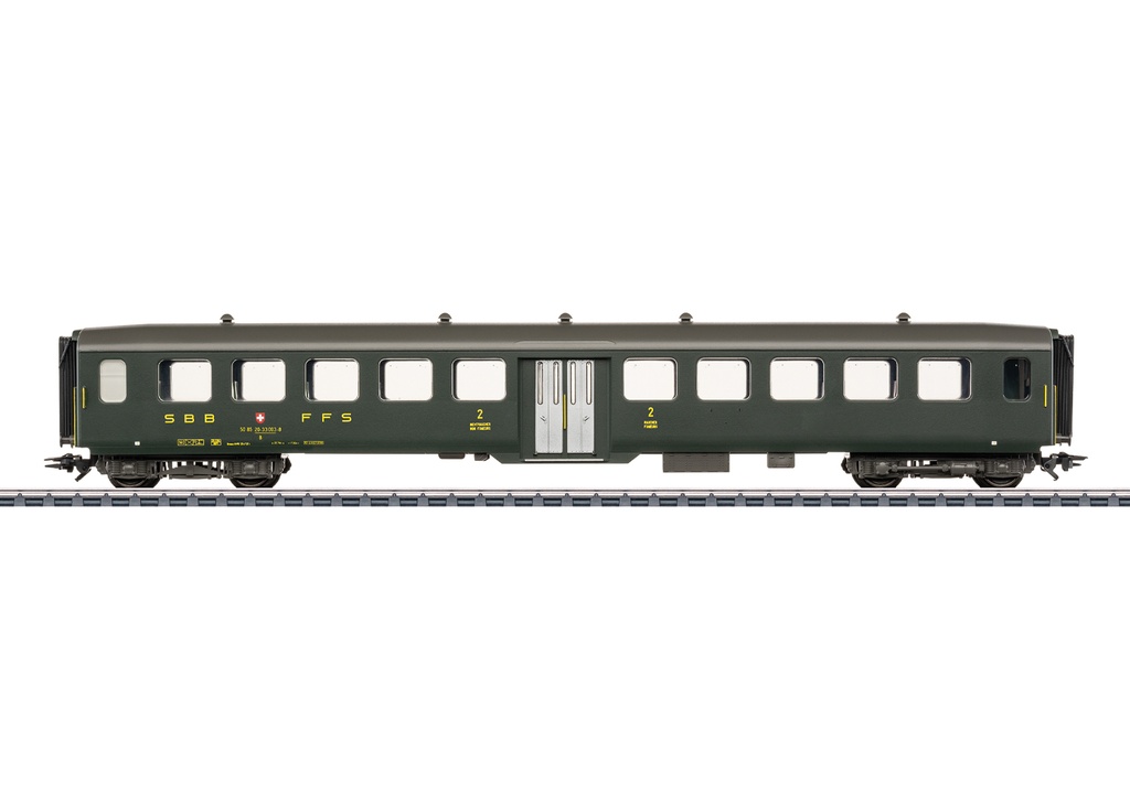 Märklin 43383 - Voiture voyageurs acier léger - 2ème classe - avec accès central - En exploitation en 1990 - SBB-CFF-FFS - HO