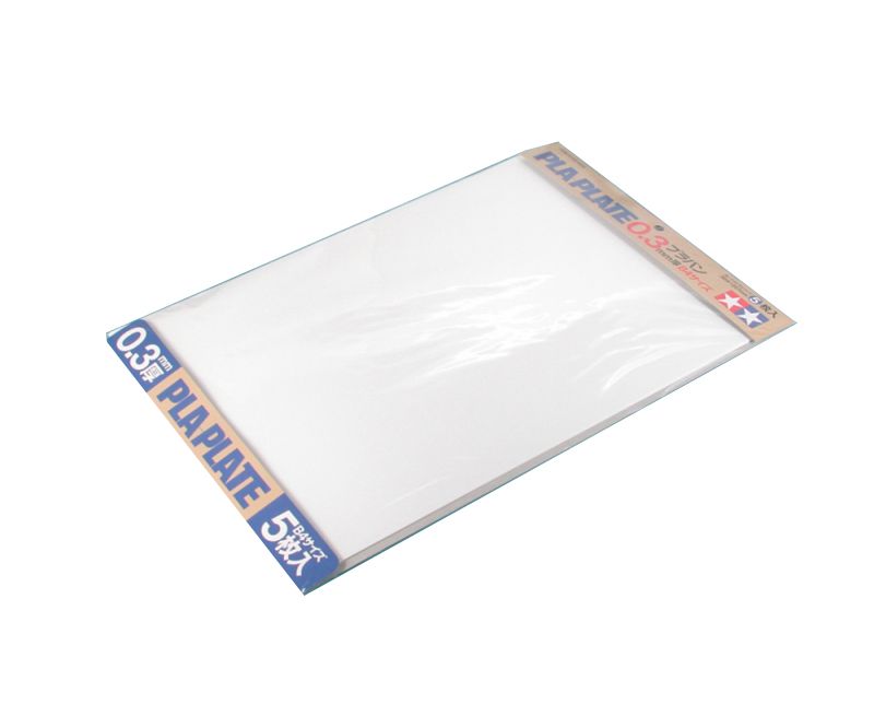 Tamiya Feuille plastique ABS blanc épaisseur 0.3 mm - 364 x 257mm (1 pièce)