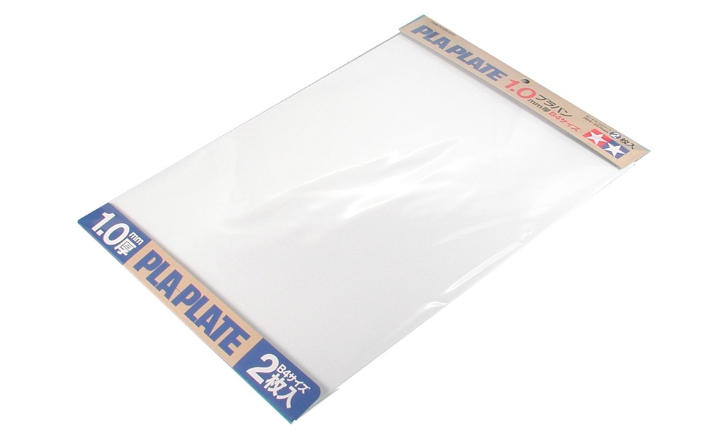 Tamiya Feuille plastique ABS blanc épaisseur 1mm - 364 x 257mm (1 pièce)