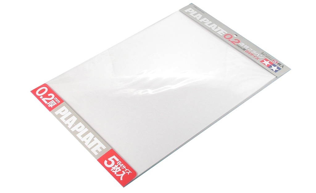 Tamiya Feuille plastique transparent épaisseur 0.2mm - 364 x 257mm (1 pièce)