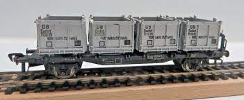 Fleischmann 1473 E Wagon 4 containers carrés DB "HO"
