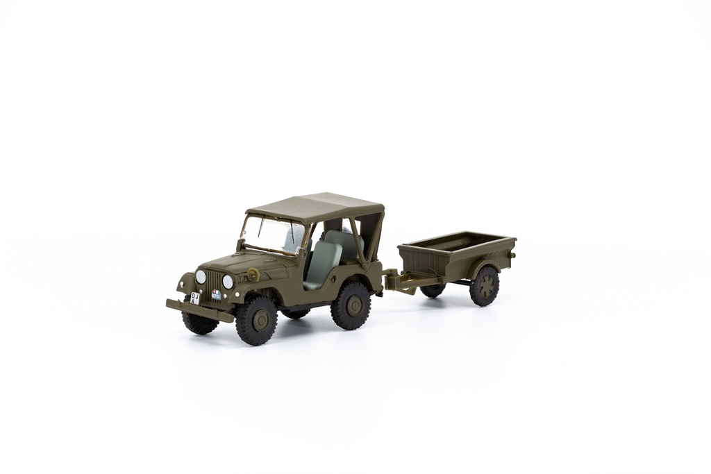 ACE Willys M38A1 Armée-Jeep avec remorque 1/87 - Edition limitée pour la Suisse