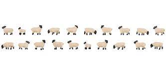 Faller 155906 - Moutons à tête noire (20 pièces) - N