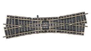 Fleischmann 6164 - Aiguillage double manuel croisant à gauche 18° - 200 mm longueur - HO